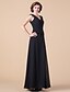 cheap Mother of the Bride Dresses-Sheath / Column V Neck Floor Length Chiffon Mother of the Bride Dress 617 Draping Lace Criss Cross by