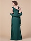 cheap Mother of the Bride Dresses-Sheath / Column Mother of the Bride Dress Wrap Included Straps Floor Length Chiffon Sleeveless with Beading Draping Side Draping 2022