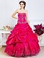 cheap Special Occasion Dresses-Ball Gown Vintage Inspired Quinceanera Prom Formal Evening Dress Strapless Sweetheart Neckline Sleeveless Floor Length Satin with Pick Up Skirt Beading Embroidery 2020