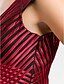 baratos Vestidos de Noite-Tubinho Color Block Elegante Evento Formal Festa de Gala Black-Tie Vestido Decote V Sem Manga Cauda Escova Tule com Cruzado Pregas 2020