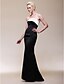 cheap Special Occasion Dresses-Mermaid / Trumpet Celebrity Style Minimalist Open Back Formal Evening Dress Strapless Sleeveless Floor Length Satin with Pleats 2020