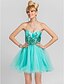 cheap Special Occasion Dresses-Ball Gown Homecoming Cocktail Party Prom Dress Strapless Sweetheart Neckline Sleeveless Short / Mini Tulle with Sequin Ruffles Draping 2020