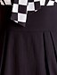 tanie Suknie TS-ts szyfon czarno-biały wzór testu łuk sukienka bez rękawów