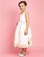 cheap Flower Girl Dresses-A-line Princess Bateau Tea-length Satin Flower Girl Dress