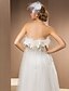 Χαμηλού Κόστους Νυφικά Φορέματα-A-line πριγκίπισσα πάτωμα-μήκος φτερών και τεντώστε νυφικό σατέν με αφαιρούμενες τιράντες