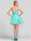 cheap Special Occasion Dresses-Ball Gown Homecoming Cocktail Party Prom Dress Strapless Sweetheart Neckline Sleeveless Short / Mini Tulle with Sequin Ruffles Draping 2020