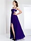 cheap Special Occasion Dresses-Sheath / Column Beautiful Back Formal Evening Military Ball Dress Straps Sweetheart Neckline Sleeveless Floor Length Chiffon with Criss Cross Crystals Side Draping 2020 / Split Front