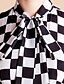 tanie Suknie TS-ts szyfon czarno-biały wzór testu łuk sukienka bez rękawów