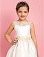 cheap Flower Girl Dresses-A-line Princess Bateau Tea-length Satin Flower Girl Dress