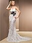 cheap Wedding Dresses-Mermaid / Trumpet Wedding Dresses Sweetheart Neckline Court Train Lace Satin Tulle Sleeveless Wedding Dress in Color with 2020