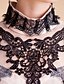 cheap TS Tops-TS Contrast Color Lace Decor Stand Collar Blouse Shirt