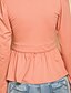 cheap TS Tops-TS Round Collar Jersey Blouse With Peplum
