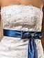 Недорогие Свадебные платья-Свадебное платье - Цвет слоновой кости Русалка Без бретелек  С длинным шлейфом Атлас Большие размеры