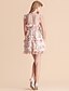 billiga TS-klänningar-TS Layered Ruffle Hem Floral Print ärmlös klänning