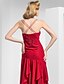 זול לאירועים מיוחדים חיסול-מעטפת \ עמוד רצועות ספגטי באורך הקרסול שיפון שמלה עם חרוזים / בד בהצלבה על ידי TS Couture®