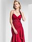 cheap Special Occasion Dresses-Sheath / Column Spaghetti Strap Tea Length Chiffon Dress with Beading / Criss Cross by TS Couture®