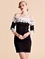 billige TS® Kjoler-TS Contrast Color Lace Off Shoulder Bodycon Dress