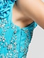 cheap Special Occasion Dresses-A-Line Elegant Dress Formal Evening Military Ball Court Train Sleeveless One Shoulder Chiffon with Beading Appliques Flower 2023