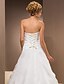 cheap Wedding Dresses-Princess A-Line Wedding Dresses Strapless Sweetheart Neckline Chapel Train Organza Sleeveless with Beading Flower Crystal Floral Pin 2020