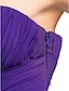 preiswerte Abendkleider-A-Linie Elegant Kleid Abiball Formeller Abend Boden-Länge Ärmellos Schatz Ausschnitt Chiffon mit Überkreuzte Rüschen Perlenstickerei 2023