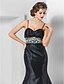 cheap Evening Dresses-Mermaid / Trumpet Spaghetti Strap / Sweetheart Neckline Sweep / Brush Train Taffeta Formal Evening Dress with Draping / Embroidery by TS Couture®