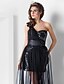 cheap Evening Dresses-Sheath / Column Elegant Sparkle &amp; Shine See Through Formal Evening Dress One Shoulder Sweetheart Neckline Sleeveless Asymmetrical Floor Length Tulle Sequined with Ruched Draping Side Draping 2020