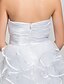 זול שמלות לאירועים מיוחדים-מעטפת \ עמוד שמלה סיום לימודים מסיבת קוקטייל קצר \ מיני ללא שרוולים לב (סוויטהארט) טול עם בד בהצלבה חרוזים בד נשפך בצד 2024