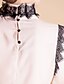 billiga TS-toppar-TS Kontrast Färg Lace Decor Stand Collar Blouse skjorta