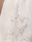 voordelige Trouwjurken-Trouwjurken A-lijn Ronde hals Mouwloos Kapelsleep Kant Bruids jurken Met Sjerp / Lint Kralen 2024