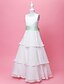 cheap Flower Girl Dresses-Princess Floor Length Flower Girl Dress Wedding Cute Prom Dress Chiffon with Sash / Ribbon Fit 3-16 Years