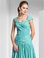 cheap Evening Dresses-Sheath / Column Dress Prom Formal Evening Floor Length Sleeveless Straps Chiffon with Criss Cross Beading Draping 2024