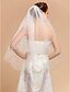cheap Wedding Veils-Two-tier Lace Applique Edge Wedding Veil Fingertip Veils with Appliques 35.43 in (90cm) Tulle A-line, Ball Gown, Princess, Sheath / Column, Trumpet / Mermaid / Classic