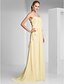 cheap Special Occasion Dresses-Sheath / Column Beautiful Back Formal Evening Military Ball Dress Strapless Sleeveless Sweep / Brush Train Chiffon with Ruched Ruffles 2021
