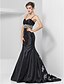 cheap Evening Dresses-Mermaid / Trumpet Spaghetti Strap / Sweetheart Neckline Sweep / Brush Train Taffeta Formal Evening Dress with Draping / Embroidery by TS Couture®
