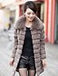 billige Pelsfrakker-Elegant Langærmet Fox Fur Collar Evening Rabbit Fur Coat (Flere farver)