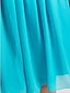 baratos Vestidos para as Mães dos Noivos-Linha A Vestido Para Mãe dos Noivos Floral Decote V Até os Joelhos Chiffon Manga Curta com Cruzado Pregueado Flor 2023