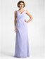 cheap Mother of Bride Dresses with Jacket-Sheath / Column Mother of the Bride Dress V Neck Floor Length Chiffon 3/4 Length Sleeve Wrap Included with Criss Cross Beading 2023