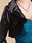 cheap Wraps &amp; Shawls-Long Sleeve Coats / Jackets Satin Party Evening Wedding  Wraps With Ruffles