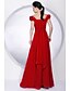 cheap The Wedding Store-Ball Gown / A-Line Bridesmaid Dress Off Shoulder Short Sleeve Elegant Floor Length Chiffon with Sash / Ribbon / Pleats 2022