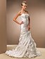 cheap Wedding Dresses-Hall Wedding Dresses Mermaid / Trumpet Strapless Sleeveless Court Train Taffeta Bridal Gowns With 2024