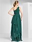 cheap Special Occasion Dresses-A-Line One Shoulder Asymmetrical Chiffon Dress with Beading / Ruched by TS Couture®