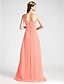 cheap Bridesmaid Dresses-Princess / A-Line Bridesmaid Dress One Shoulder Sleeveless Floor Length Chiffon with Ruched / Flower 2022