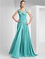 cheap Evening Dresses-Sheath / Column Dress Prom Formal Evening Floor Length Sleeveless Straps Chiffon with Criss Cross Beading Draping 2024