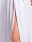 baratos Vestidos de Noite-Tubinho Elegante Fendas Feriado Noite Formal Vestido Com Alças Finas Sem Manga Longo Chiffon com Franzido Miçangas 2022