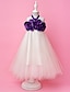 cheap Flower Girl Dresses-A-Line / Princess Floor Length Flower Girl Dress - Taffeta / Tulle Sleeveless Halter Neck with Draping / Flower by LAN TING BRIDE®