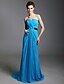 cheap Evening Dresses-Sheath / Column Celebrity Style Dress Formal Evening Sweep / Brush Train Sleeveless Strapless Chiffon with Sash / Ribbon Criss Cross 2024