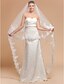 cheap Wedding Veils-One-tier Lace Applique Edge Wedding Veil Cathedral Veils with Embroidery 118.11 in (300cm) Tulle A-line, Ball Gown, Princess, Sheath / Column, Trumpet / Mermaid / Mantilla