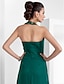 billige Aftenkjoler-a-line cocktailkjole julerød grønn kjole bryllup gjestecocktailparty asymmetrisk ermeløs grimeløs chiffon ryggløs med folder perler 2023