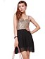 cheap Women&#039;s Dresses-Women&#039;s Club Skater Dress - Color Block Strap