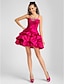 cheap Cocktail Dresses-Ball Gown Homecoming Cocktail Party Prom Dress Sweetheart Neckline Spaghetti Strap Sleeveless Short / Mini Taffeta with Pick Up Skirt Criss Cross Beading 2021